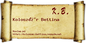 Koloszár Bettina névjegykártya