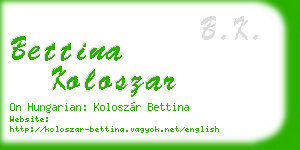 bettina koloszar business card